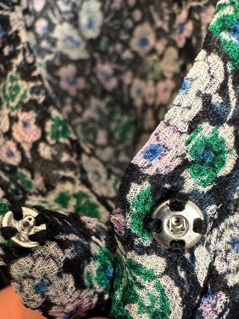 Rebecca Taylor Floral 100% Silk Popover Blouse Top Long Sleeve Size 6 V-Neck - Picture 5 of 11